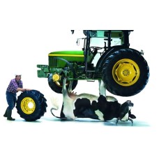 7871A5 Vafa tractorist cu vaca 20x15cm